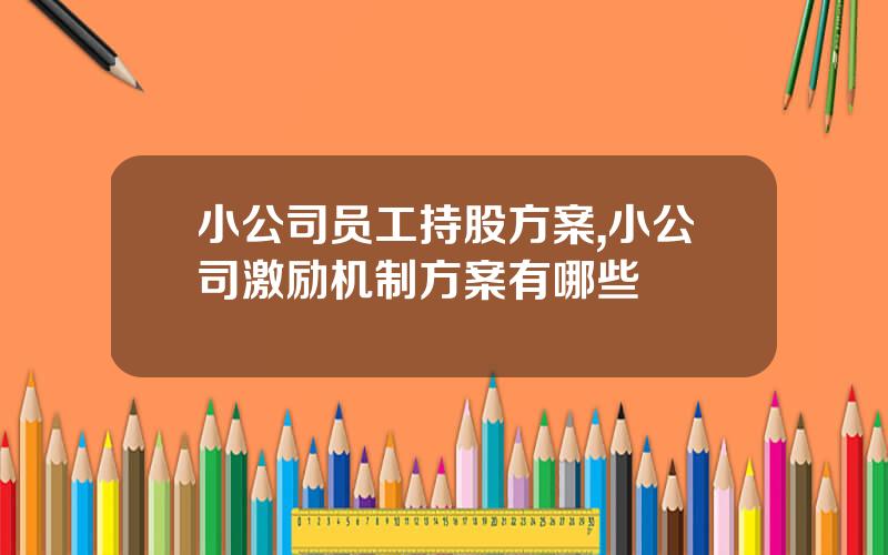 小公司员工持股方案,小公司激励机制方案有哪些