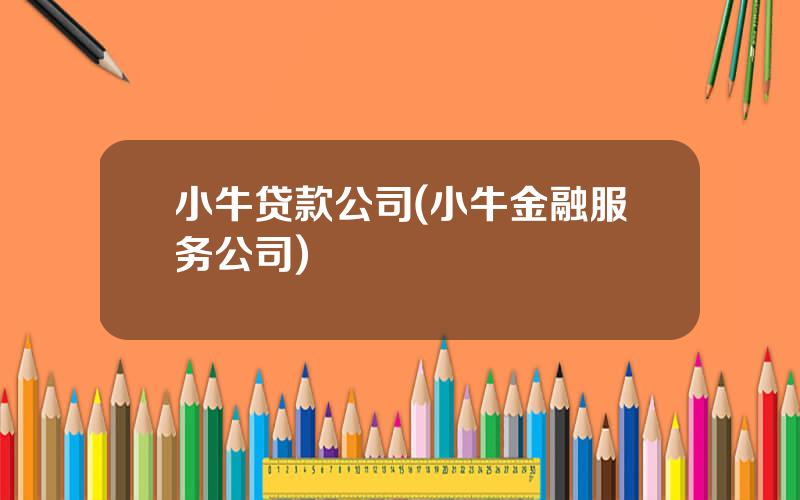 小牛贷款公司(小牛金融服务公司)