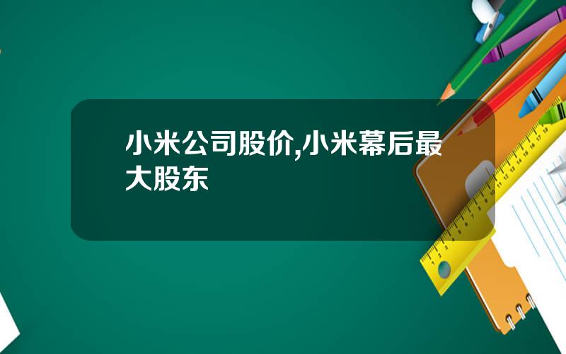 小米公司股价,小米幕后最大股东