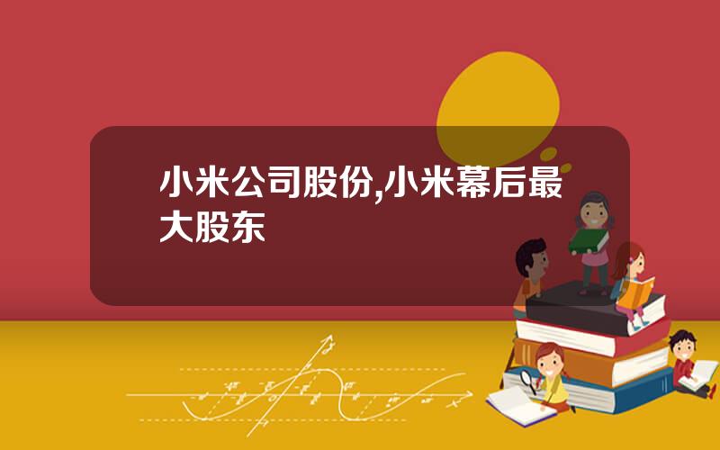 小米公司股份,小米幕后最大股东