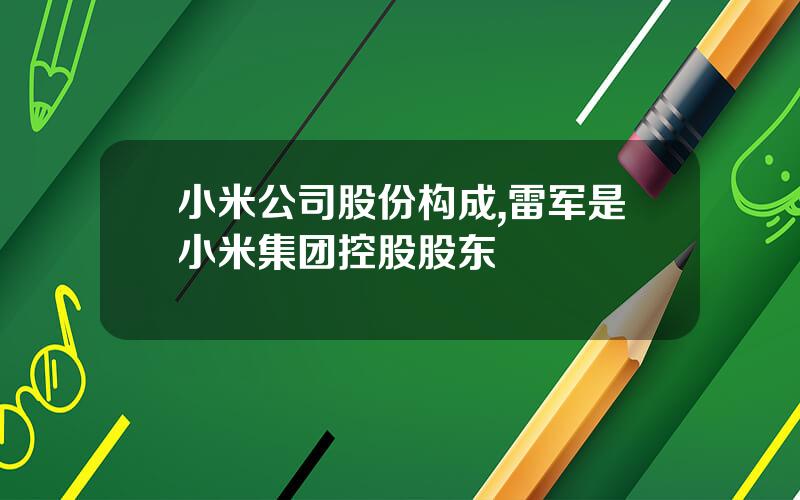 小米公司股份构成,雷军是小米集团控股股东