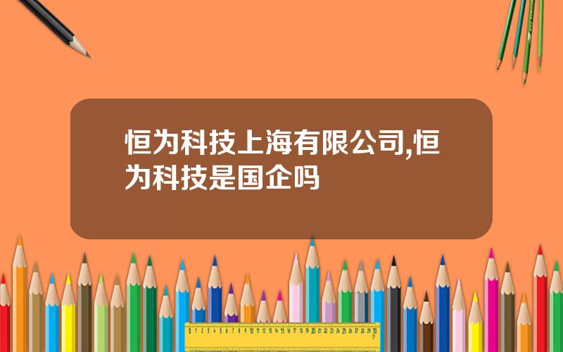 恒为科技上海有限公司,恒为科技是国企吗