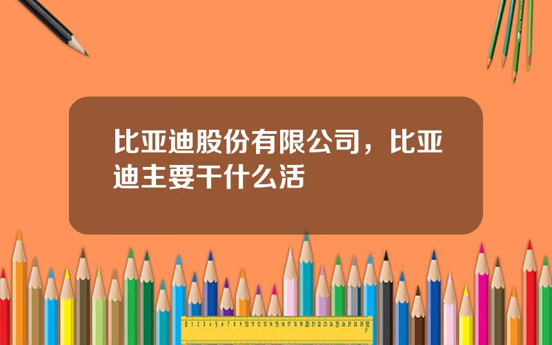 比亚迪股份有限公司，比亚迪主要干什么活