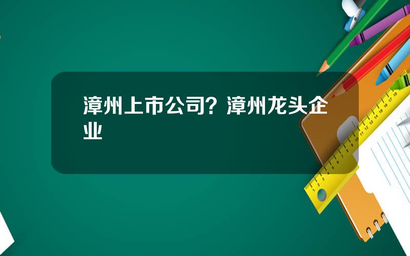 漳州上市公司？漳州龙头企业