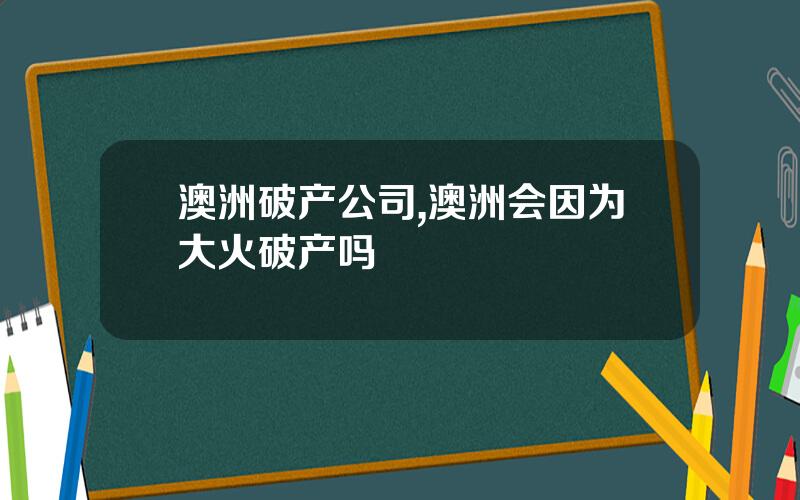 澳洲破产公司,澳洲会因为大火破产吗