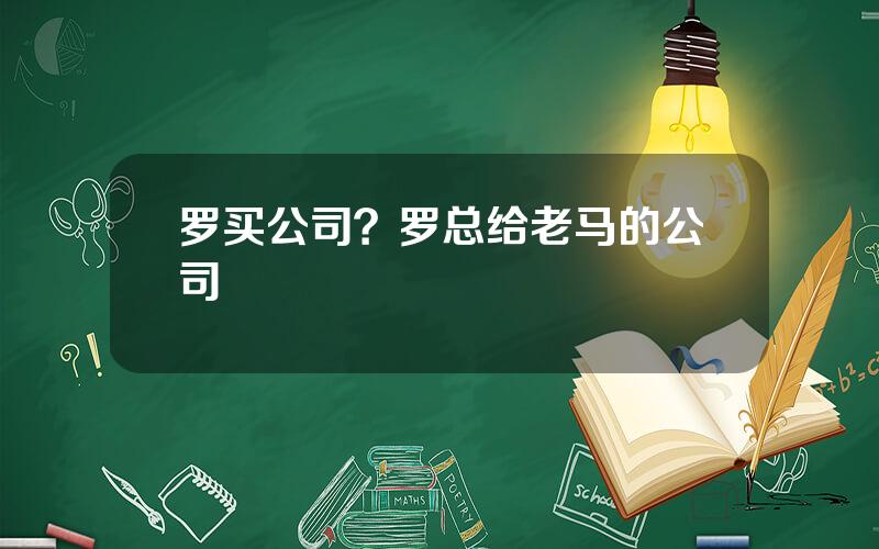 罗买公司？罗总给老马的公司